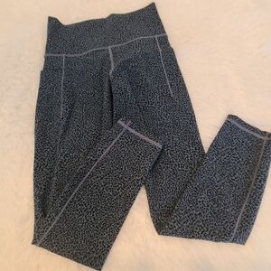 Athleta Sz XS Blue Leopard Print Leggings Women's